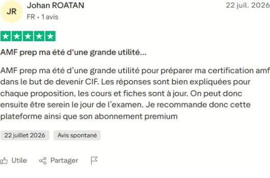 Avis Trustpilot de Johan ROATAN